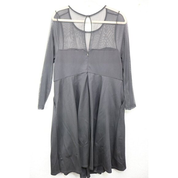 Torrid Black Mesh Empire Waist Dress-Size 14-Whimsigoth-Witchy-Goth-Pockets - Picture 11 of 16